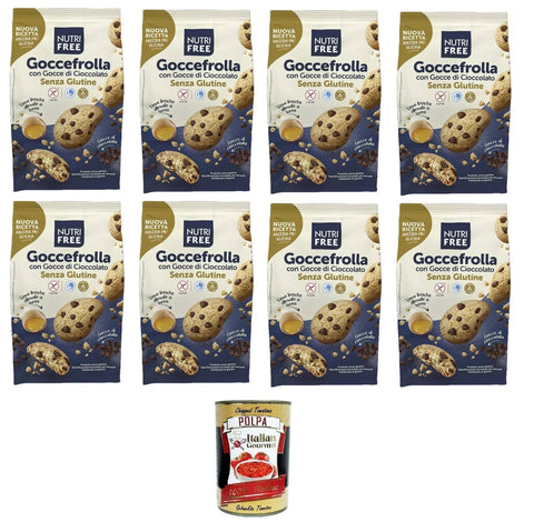 Italian Gourmet E.R. Kekse Nutrifree Goccefrolla con Gocce di Cioccolato mit glutenfreien Schokoladenstückchen 8x 300gr + Italian Gourmet polpa 400g 8032804040014