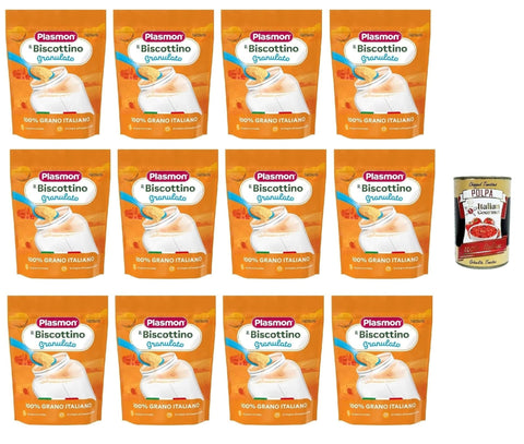 Italian Gourmet E.R. Kekse Plasmon Biscottino Granulato, dal 6° mese, 100% grano italiano 12 x 350 g + Italian Gourmet polpa 400g 8001040025116