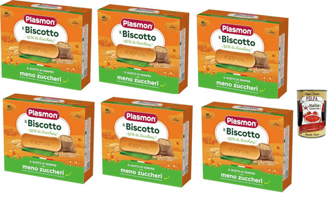 Italian Gourmet E.R. Kekse Plasmon il Biscotto -30% Zuccheri, 6x 320 g, 100% Grano Italiano Selezionato + Italian Gourmet polpa 400g 8032804040014