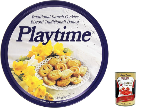 Italian Gourmet E.R. Kekse Playtime biscotti danesii Danish Cookies Dänische Buttercookies 908g + Italian Gourmet polpa 400g 8032958762329