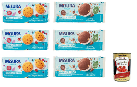 Italian Gourmet E.R. Kekse Testpaket Misura Tortine con Ciliegia e Mirtillo und Cioccolata Privolat Törtchen mit Kirsche und Heidelbeere ohne Milch und Eier 6x 290g + Italian Gourmet polpa 400g 8002590022860