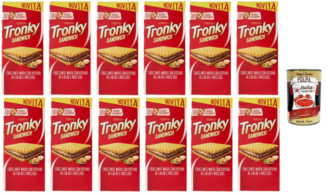 Italian Gourmet E.R. Kekse Tronky Sandwich Crispy Wafer mit Kakao- und Haselnussfüllung 12x 220gr +Italian Gourmet polpa 400g 8032804040014