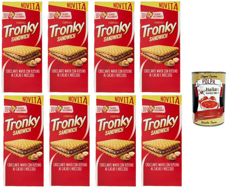 Italian Gourmet E.R. Kekse Tronky Sandwich Crispy Wafer mit Kakao- und Haselnussfüllung 8x 220gr +Italian Gourmet polpa 400g 8032804040014