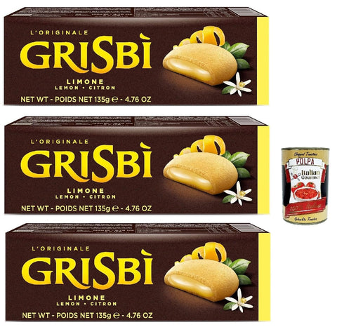 Italian Gourmet E.R. Kekse Vicenzi Grisbi Limone 3x 150g cookies riegel kuchen Kekse Zitronencreme Zitrone + Italian Gourmet polpa 400g 8032804040014