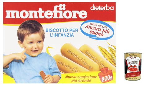 Montefiore Biscotto per l'Infanzia, dal 4 mese 3x 800 g inkl. Italian Gourmet polpa 400g Original italienisch
