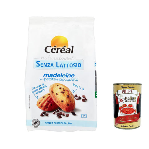 Céréal Madeleine, Snacks mit Schokoladenpfeffer, Laktose - frei, Palmöl ohne 6x 210 g inkl. Italian Gourmet polpa 400g Original italienisch
