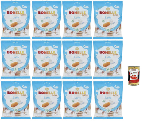 Italian Gourmet E.R. Kekse, Zwieback & Chips Fida Bonelle Toffee Latte Caramella Morbida, Toffee Soft Candy, 12x 150 g + Italian Gourmet polpa 400g 8032804040014