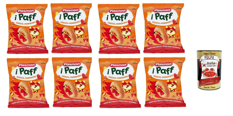 Italian Gourmet E.R. Kekse, Zwieback & Chips Plasmon snack Pomodoro e Carota 8x 15g + Italian Gourmet polpa 400g 8032804040014