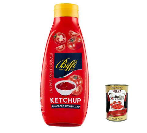 Italian Gourmet E.R. Ketchup Biffi Tomato Ketchup mit 100% italienischen Tomaten, 950g Tomato Ketchup (fruchtig, tomatiger Geschmack) + Italian gourmet polpa 400g 8009320044130
