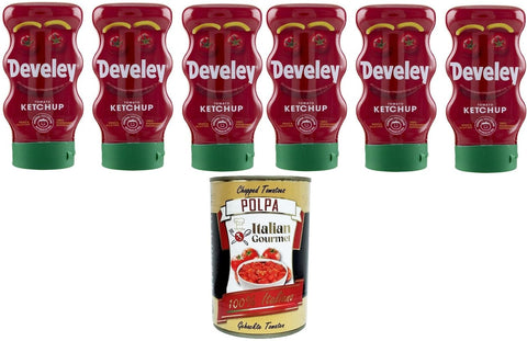 Italian Gourmet E.R. Ketchup Tomato Ketchup Squeeze,Tomatenketchup, Glutenfrei, 100% natürliche Zutaten 6x273gr + Italian Gourmet polpa 400g 8032804040014