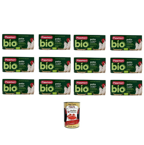 Italian Gourmet E.R. Keulen Plasmon Omogeneizzato di Pollo, Hähnchen homogenisiert 12x (2x80g) + Italian Gourmet polpa 400gr 8032804040014