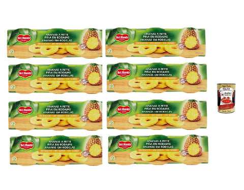 Italian Gourmet E.R. Kirschen Del Monte Ananas naturale a fette 3x220gr, Ananasscheiben natur 8x 3x220gr, in der Dose + Italian Gourmet polpa 400gr 8032804040014