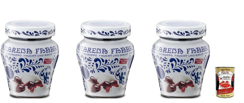 Italian Gourmet E.R. Kirschen Fabbri Amarena Kirschen in Sirup, 230g, 3er-Pack, Glutenfrei, Dekoratives Glas, + Italian Gourmet polpa 400g