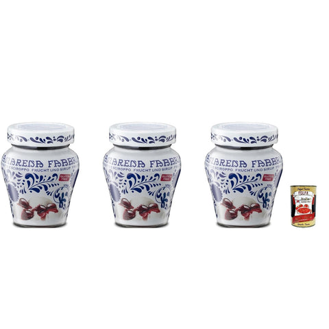 Fabbri Amarena Kirschen in Sirup,, 3er Pack, Glutenfrei, Dekoratives Glas 1x230g Original italienisch
