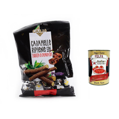 La Giulia Caramelle gefüllt mit Lakritze aus Kalabrien Dop 150g 12x Original italienisch inkl. Italian Gourmet Polpa 400g