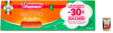 Italian Gourmet E.R. Knabberartikel 12x Plasmon Biscotti dei Bambini 240g - 30% Zucker + Italian Gourmet polpa 400g 8001040200940