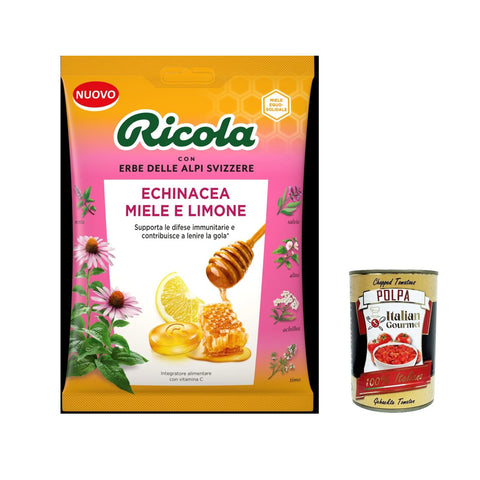 Ricola Echinacea Honig Zitrone, Schweizer Kräuter Bonbons mit 13 Schweizer Alpenkräutern 12x68g Original italienisch Snack
