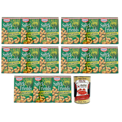 Cameo Snack Friends Arachidi, Geröstete und Gesalzene Erdnüsse im praktischen Vakuumblister 3x40g Original italienisch