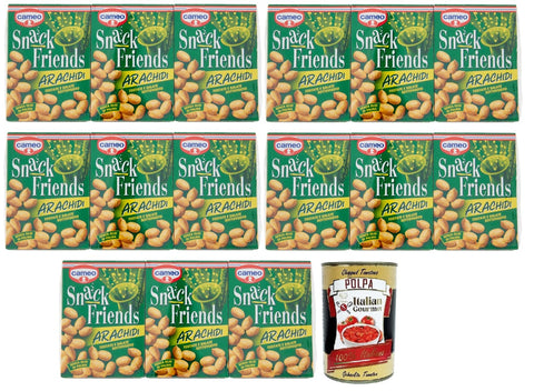 Cameo Snack Friends Arachidi, Geröstete und Gesalzene Erdnüsse im praktischen Vakuumblister 3x40g Original italienisch