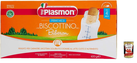Italian Gourmet E.R. Knabberartikel 6x Plasmon Primi Mesi Il Biscottino Biberon Dal 4 Mese, 600 g + Italian Gourmet polpa 400g 8032804040014