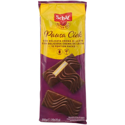 Italian Gourmet E.R. Knabberartikel Schar Pausa ciok süße Snacks Biskuitkuchen Kuchen mit Milchcreme 350g gluten frei milk snack 8008698002810