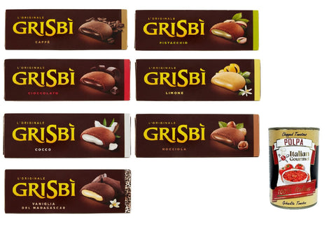Italian Gourmet E.R. Knabberartikel Testpaket Vicenzi Grisbì kekse Mürbeteiggebäck, gefüllt mit weicher creme 7x 150 g + italian Gourmet polpa 400g 8000350007911