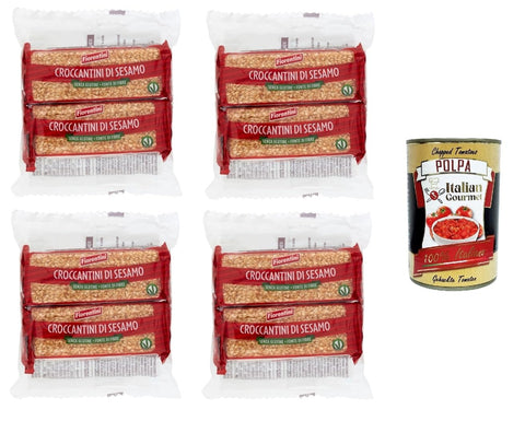 Italian Gourmet E.R. Knäckebrot Fiorentini Croccantini di Sesamo Sesam Croccantini 4x 120gr + Italian Gourmet polpa 400g 8032804040014