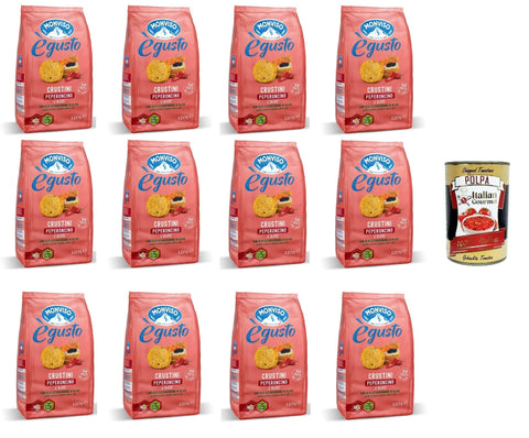 Italian Gourmet E.R. Knäckebrot Monviso égusto Crustini Al peperoncino Crustini mit Chilischote 12x 120gr + Italian Gourmet polpa 400g 8032804040014