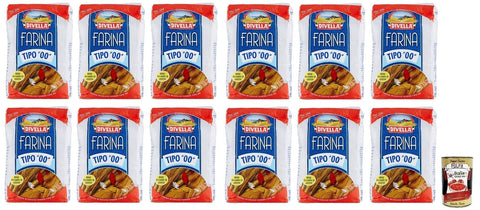 Italian Gourmet E.R. Koch- & Backzutaten 10x Divella Farina di Grano Tenero W 170-190, Weichweizenmehl,Typ 00, 1Kg + Italian Gourmet Polpa di Pomodoro 400g Dose 8005121004175
