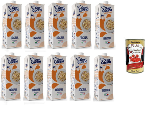 Italian Gourmet E.R. Koch- & Backzutaten 10x Gran Cucina Crema per Cucinare,Creme auf Pflanzlicher Basis,Sauce zum Kochen Ohne Palmöl,Glutenfrei 1000g + Italian Gourmet Polpa di Pomodoro 400g Dose 8007990000333