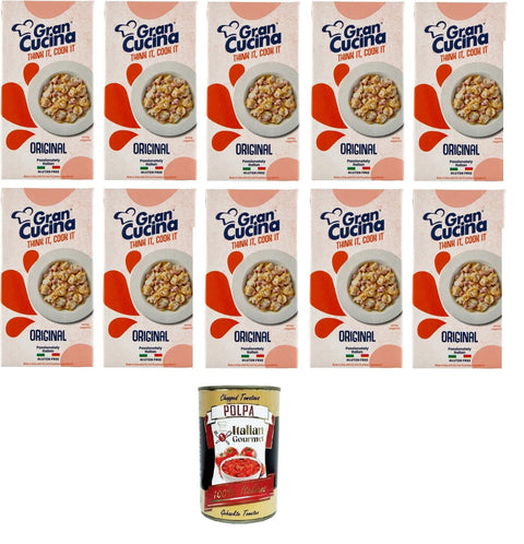 Italian Gourmet E.R. Koch- & Backzutaten 10x Gran Cucina Crema per Cucinare,Creme auf Pflanzlicher Basis,Sauce zum Kochen Ohne Palmöl,Glutenfrei 500g + Italian Gourmet Polpa di Pomodoro 400g Dose 8007990464999