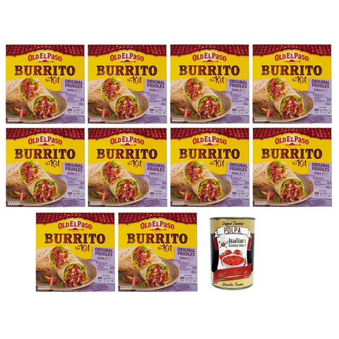 Old el Paso Burrito The Kit Frijoles, Mexikanische Spezialitäten, 510 - g - Packung 10x inkl. Italian Gourmet Polpa di Pomodoro 400g Dose Original italienisch