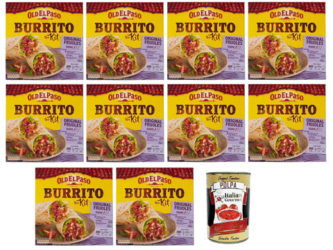 Italian Gourmet E.R. Koch- & Backzutaten 10x Old El Paso Burrito The Kit Original Frijoles,Mexikanische Spezialitäten,510-g-Packung + Italian Gourmet Polpa di Pomodoro 400g Dose 8410076471710