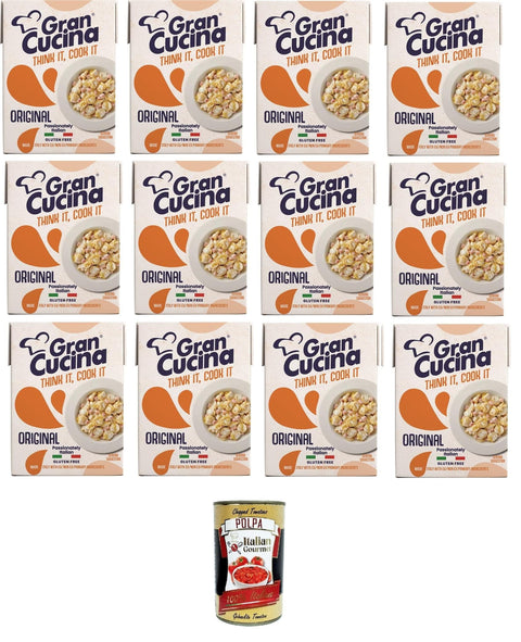 Italian Gourmet E.R. Koch- & Backzutaten 12x Gran Cucina Crema per Cucinare,Creme auf Pflanzlicher Basis,Sauce zum Kochen Ohne Palmöl,Glutenfrei 200g + Italian Gourmet Polpa di Pomodoro 400g Dose