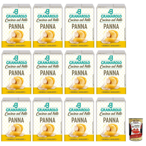 Granarolo Panna da Cucina, Langanhaltende, UHT - Kochsahne, Tetrapak - Verpackung 12x 200ml inkl. Italian Gourmet Polpa di Pomodoro 400g Dose Original italienisch