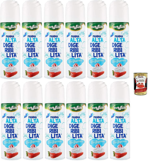 Trevalli Panna Spray, laktosefrei 250g 12x Original italienisch inkl. Italian Gourmet Polpa 400g