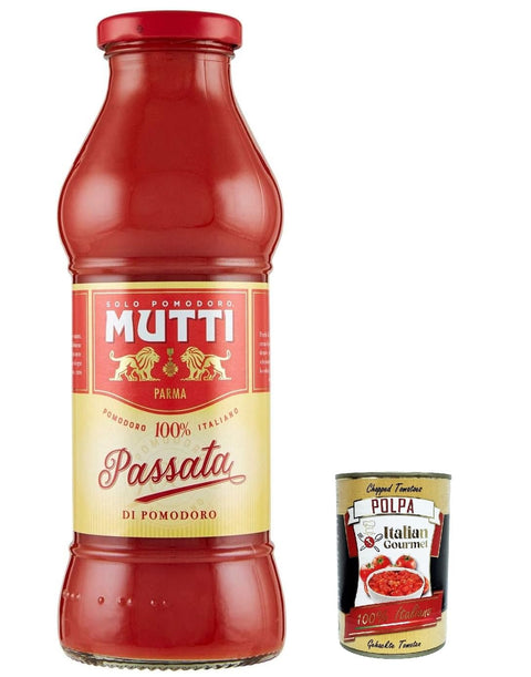 Italian Gourmet E.R. Koch- & Backzutaten 18x Mutti Passata di Pomodoro Tomatenpaste Tomaten sauce 100% Italienisch 400g + Italian Gourmet polpa 400g 8032804040014
