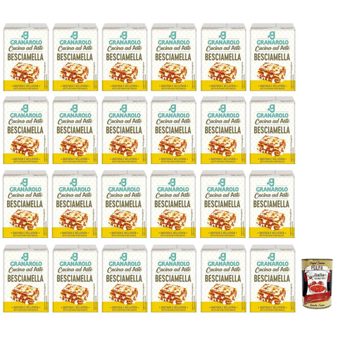 Granarolo Besciamella, UHT - Béchamel Sahne zum Kochen, Langanhaltende, Weich und Ohne Klümpchen 24x 200ml inkl. Italian Gourmet Polpa di Pomodoro 400g Dose Original italienisch