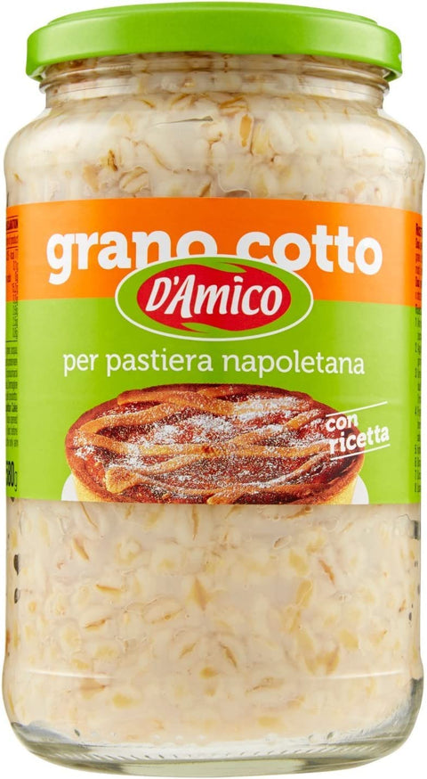 Italian Gourmet E.R. Koch- & Backzutaten 3x D'Amico Grano cotto per Pastiera Napoletana 580g gekochte Weizenkörner Italien 8005695030006