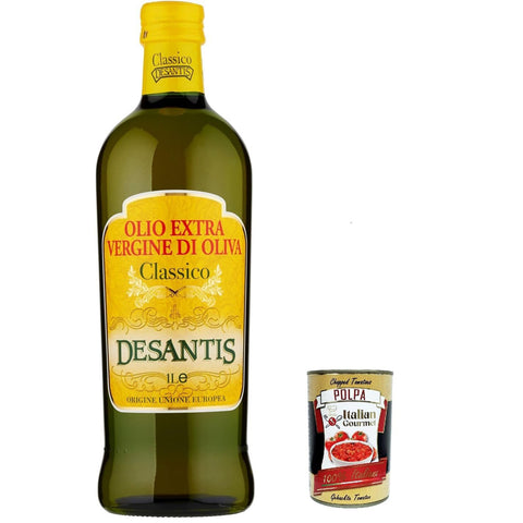 De santis Classico Extra Natives nativ Olive Olivenöl 1L olio extravergine di oliva 3x Original italienisch inkl. Italian Gourmet Polpa 400g