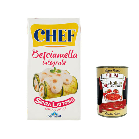 CHEF Panna Besciamella integrale Senza Lattosio, Ganzweizen Béchamel Mit Vollkornbaummehl ohne Laktose 3x500ml Original italienisch Zutat