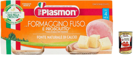 Italian Gourmet E.R. Koch- & Backzutaten 3x Plasmon Formaggino e Prosciutto, 2 x 80g + Italian gourmet polpa 400g 8032804040014