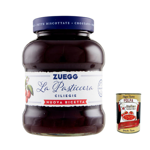 Zuegg La Pasticceria Cliegie, Marmelade Kirschen Konfitüre Brotaufstriche Italien 3x 700 g inkl. Italian Gourmet polpa 400g Original italienisch