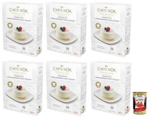 Italian Gourmet E.R. Koch- & Backzutaten 6x Carte d’Or Professional Preparato per Bavarese allo Yogurt,Pulvermischung für Joghurt-Bayerische-Creme,450g + Italian Gourmet Polpa di Pomodoro 400g Dose 8032804040014