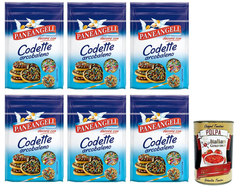 Paneangeli Codette Arcobaleno, Dekoration aus mehrfarbigem Konfetti in länglicher Form 6x50g Original italienisch Zutat