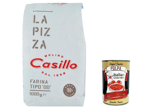 Selezione Casillo Farina per Pizza '00', Weizenmeh Pizza Napoli Pizzamehl Pizza Mehl 1kg 8x Original italienisch inkl. Italian Gourmet Polpa 400g