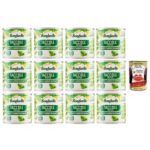 Bonduelle Taccole Tagliate Dohlen schneiden 12x400gr Original italienisch inkl. Italian Gourmet Polpa 400g