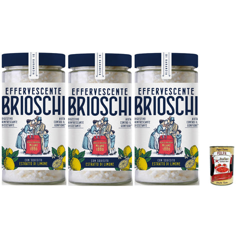 Brioschi Digestivo, Erfrischend und durstigem Verdauung, limone Erfrischendes Verdauungs-Auflösen mit Zitronengeschmack 3x 200gr Original italienisch inkl. Italian Gourmet Polpa 400g