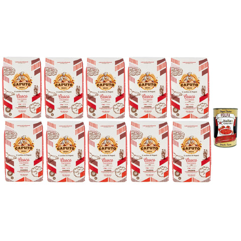Caputo Cuoco, weicher Weizenmehl Mehl "00" Chef's Flour, Pizza Mehl mit elastischen und resistenten Gluten für erhebliche Teig 10x 1 kg inkl. Italian Gourmet polpa 400g Original italienisch