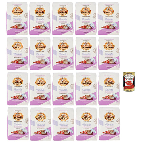 Caputo Nuvola Farina di Grano Tenero Tipo "0", Transversal mehl, perfekt für Focaccia, Pizza in Pfanne und zeitgenössische Pizza 20x 1 Kg Original italienisch inkl. Italian Gourmet Polpa 400g